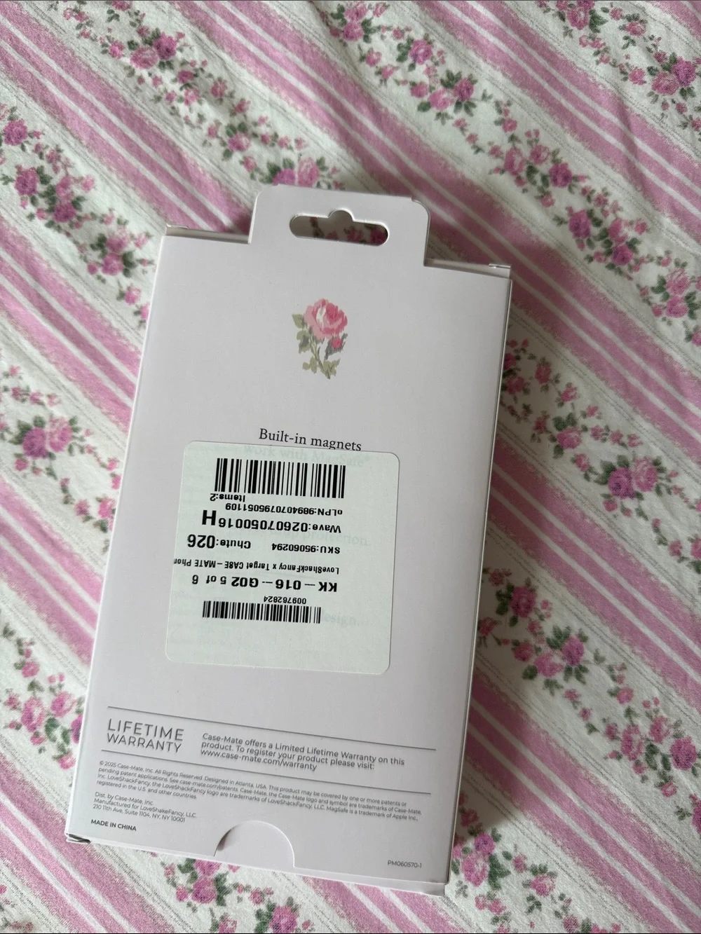LoveShackFancy Pink Rose Pattern Case-Mate Phone Case